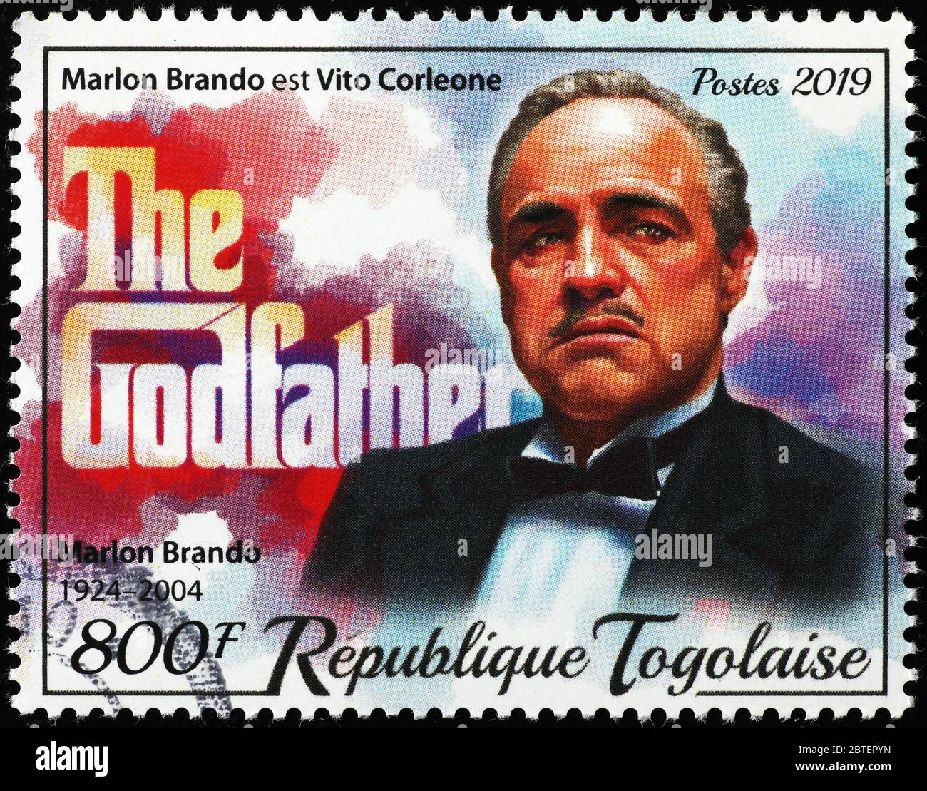 Marlon Brando in der Pate auf Briefmarke Stockfoto