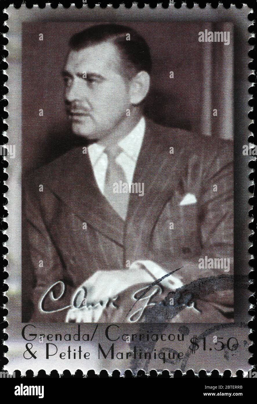 Porträt von Clark Gable auf Briefmarke Stockfoto