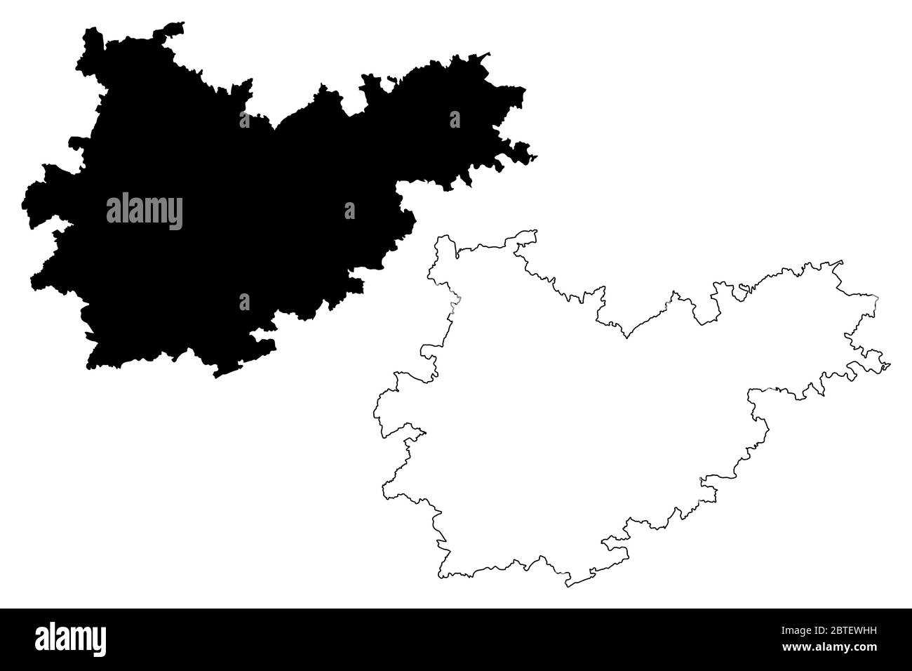 Tarn-et-Garonne Department (Frankreich, Frankreich, Frankreich, Okzitanien oder Okzitanien Region) Karte Vektorgrafik, Skizze Tarn et Garonne Karte Stock Vektor