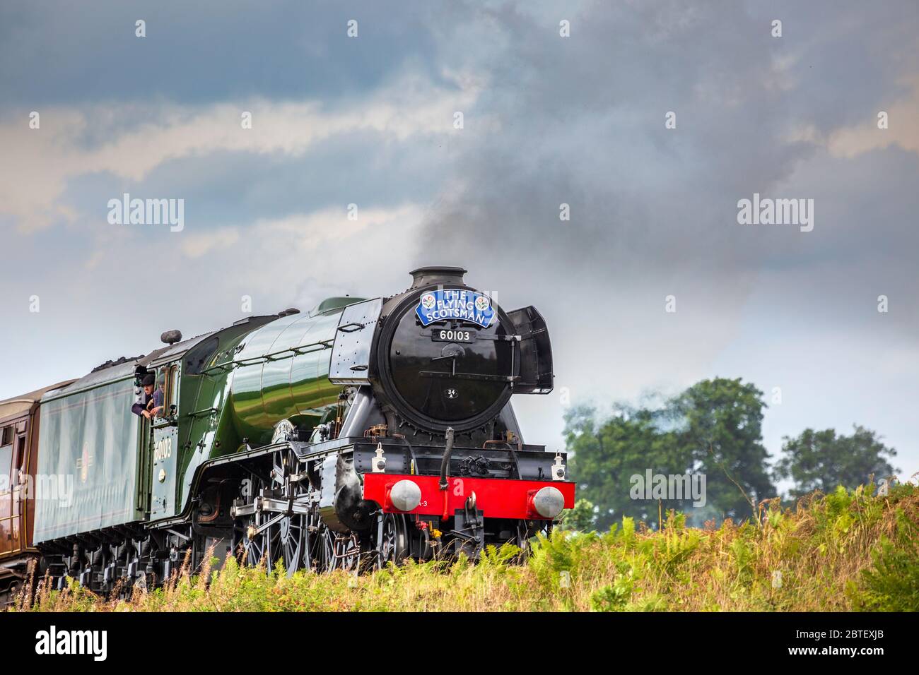 Die restaurierte Dampflokomotive Flying Scotsman auf der Severn Valley Railway, Bewdley, England Stockfoto