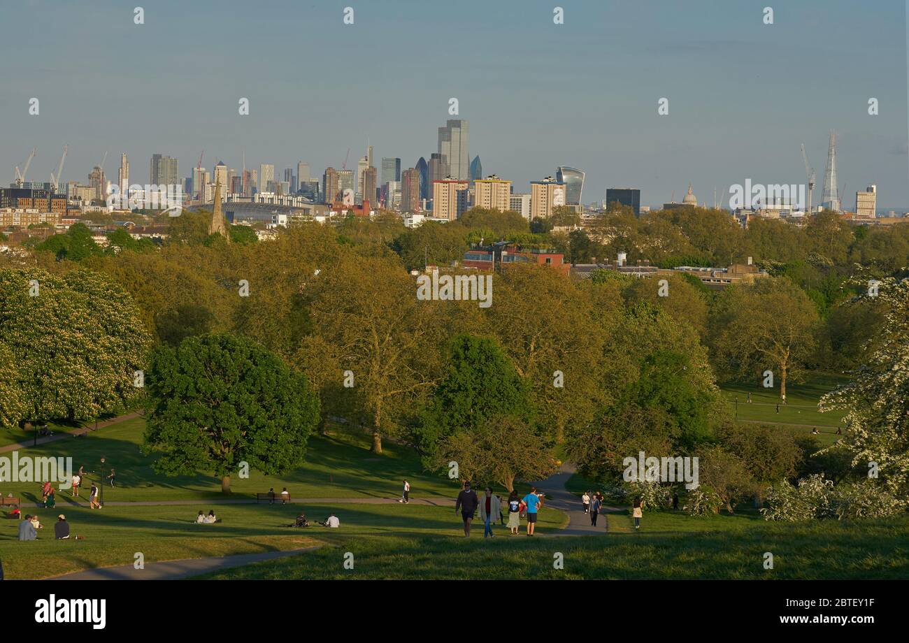 Blick auf London vom Primrose-Hügel Stockfoto