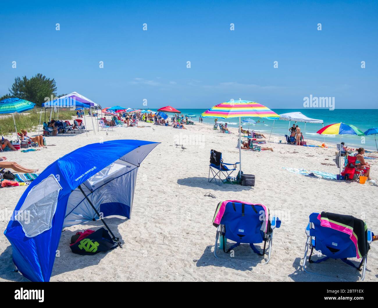 Nokomis Beach auf Casey Key am Golf von Mexiko in Englewood Florida in den Vereinigten Staaten Stockfoto