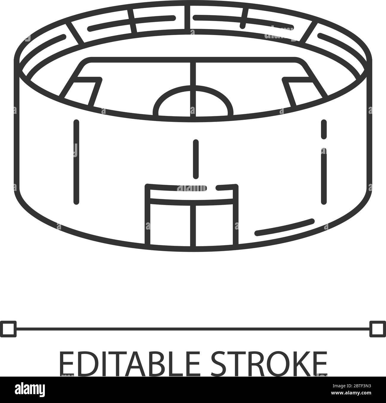 Stadium Pixel perfekt linear Symbol Stock Vektor