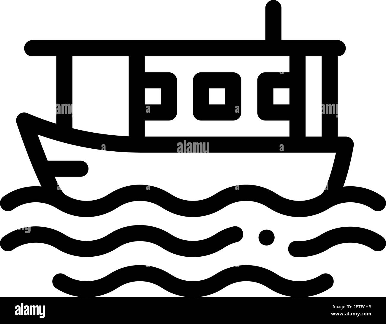 Wasseryacht inmittelmeer Symbol Vektor Umriss Illustration Stock Vektor