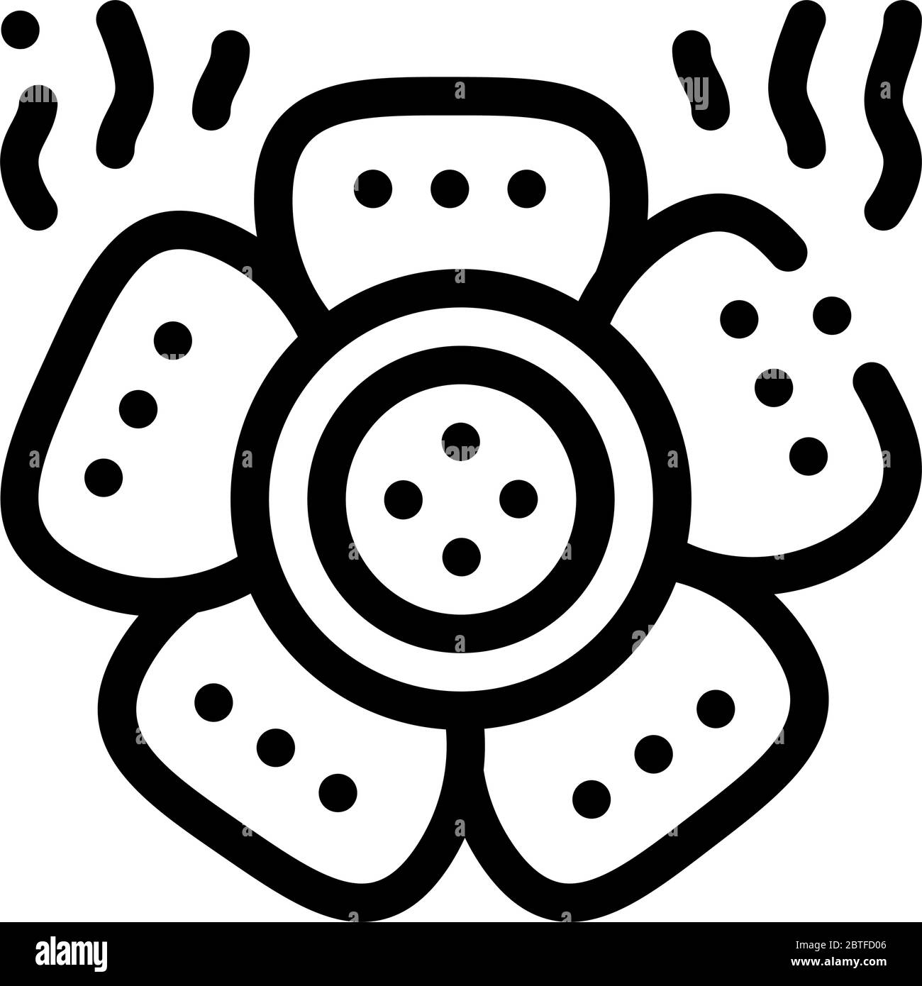 Art der malaysischen Blume Symbol Vektor-Umriss-Illustration Stock Vektor