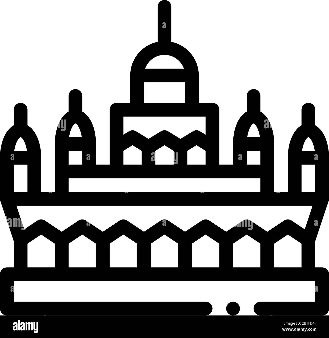 masjid jame Moschee Symbol Vektor-Umriss Illustration Stock Vektor