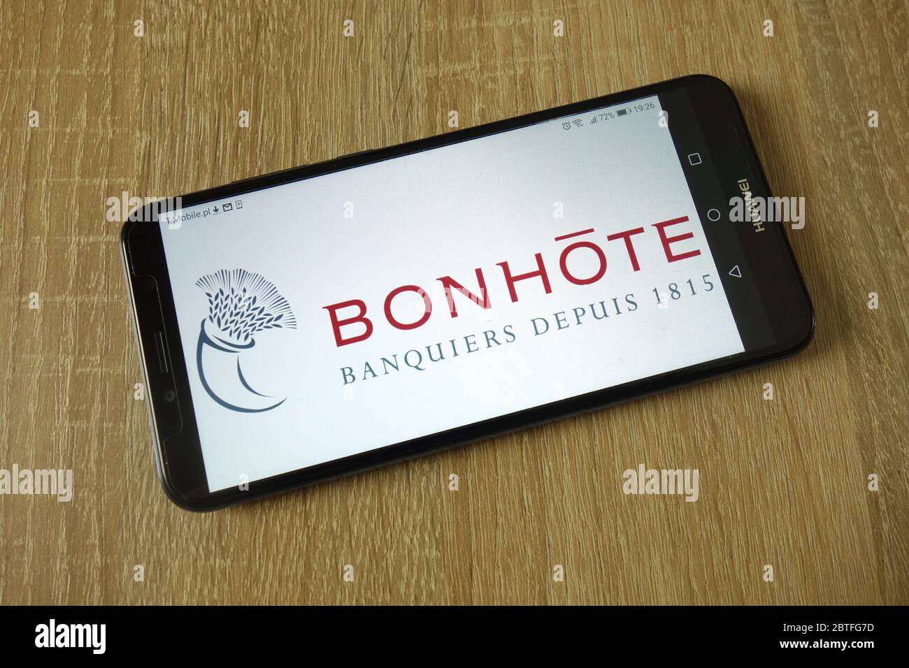 Banque Bonhote & Cie SA Logo auf dem Smartphone angezeigt Stockfoto