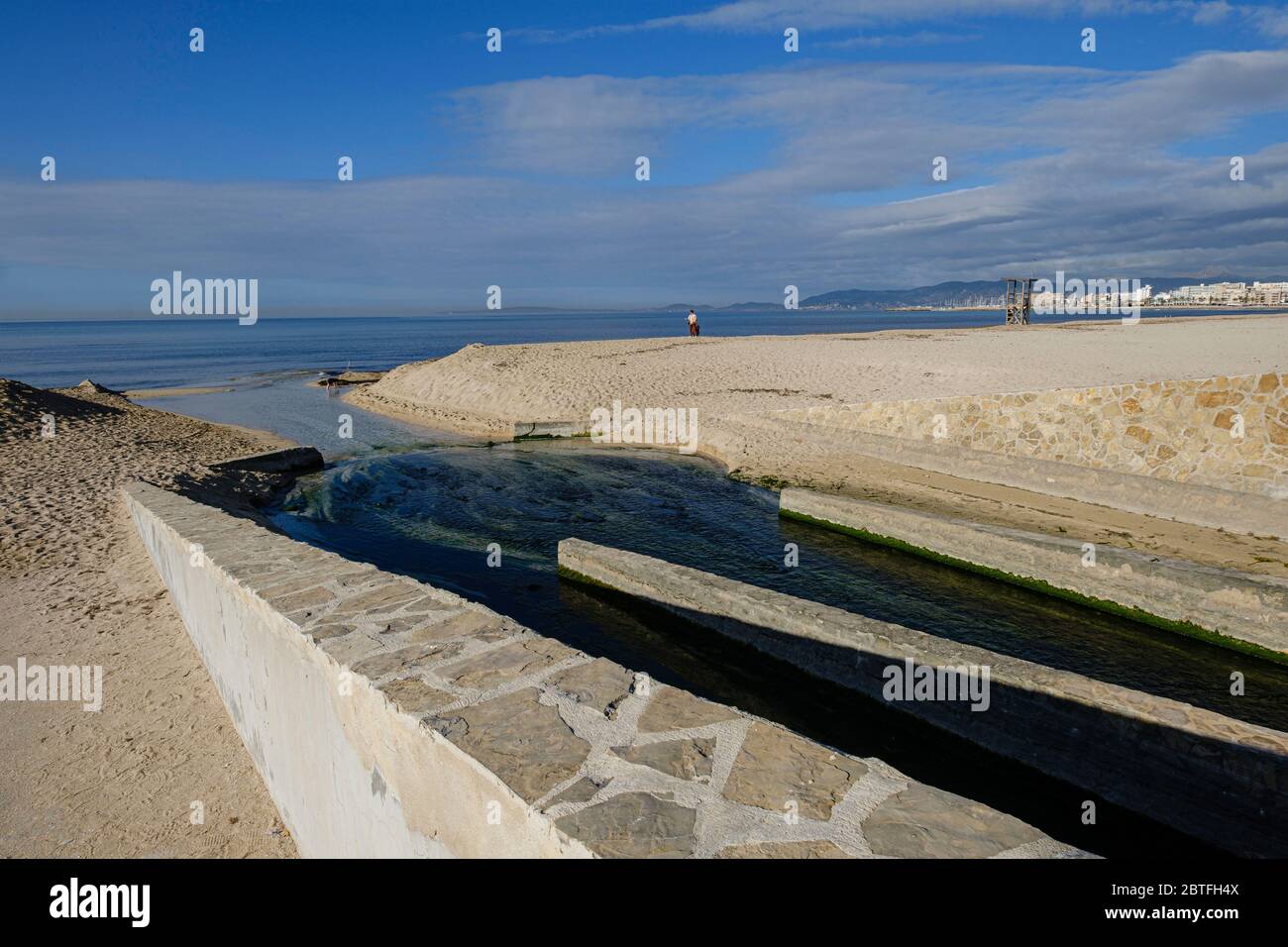 Bewässerungsgraben von Sant Jordi, Playa de Palma, El Arenal, Mallorca, Balearen, Spanien. Stockfoto