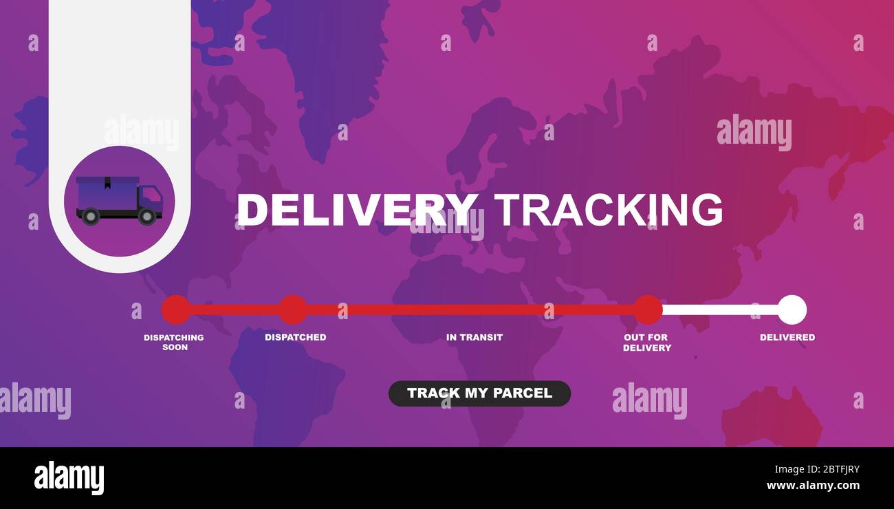 LKW-Lieferservice, schnelle Verlagerung, Versandauftrag Stock Vektor