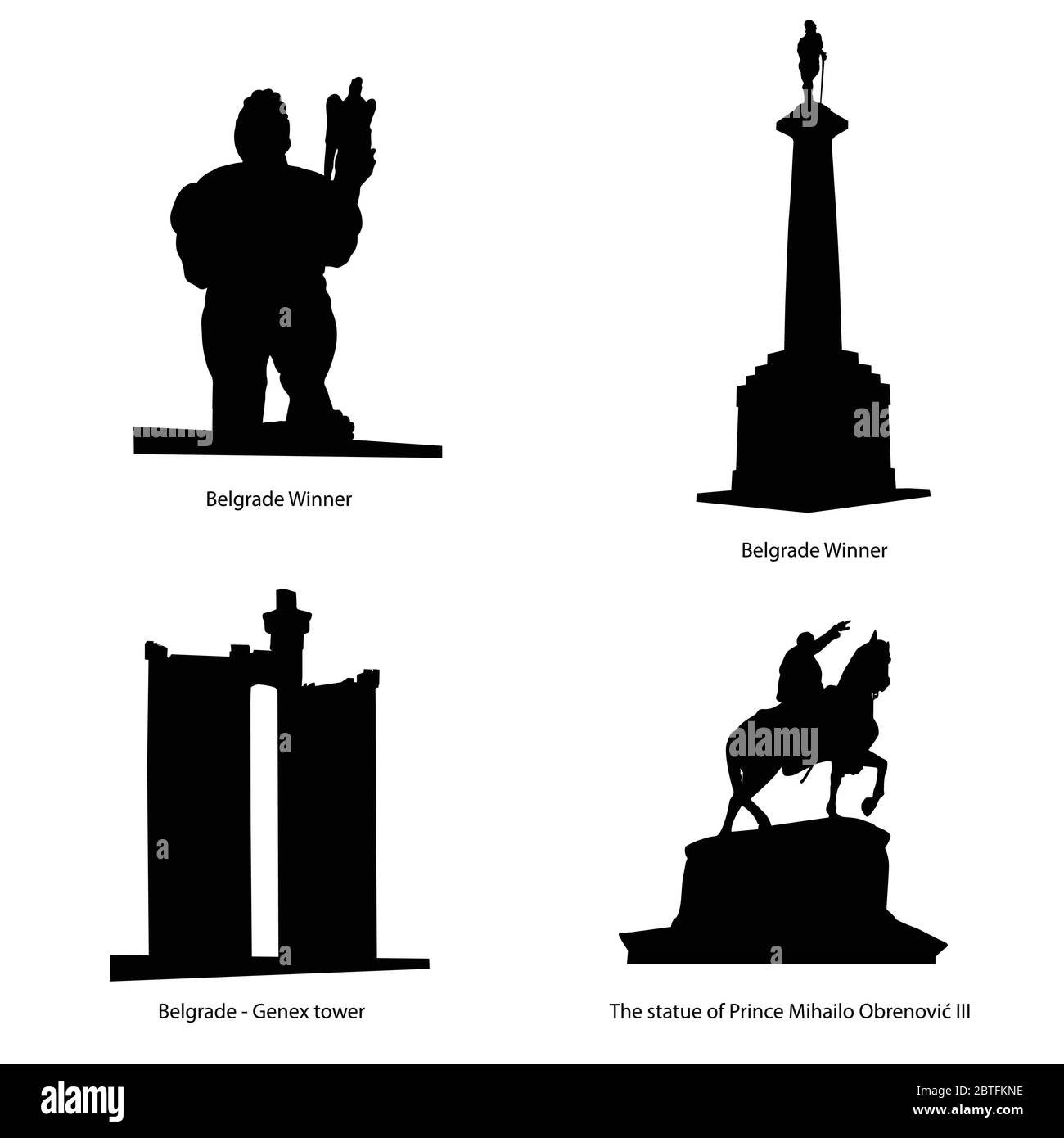 belgrader berühmteste Statue Vektor Illustration Stock Vektor