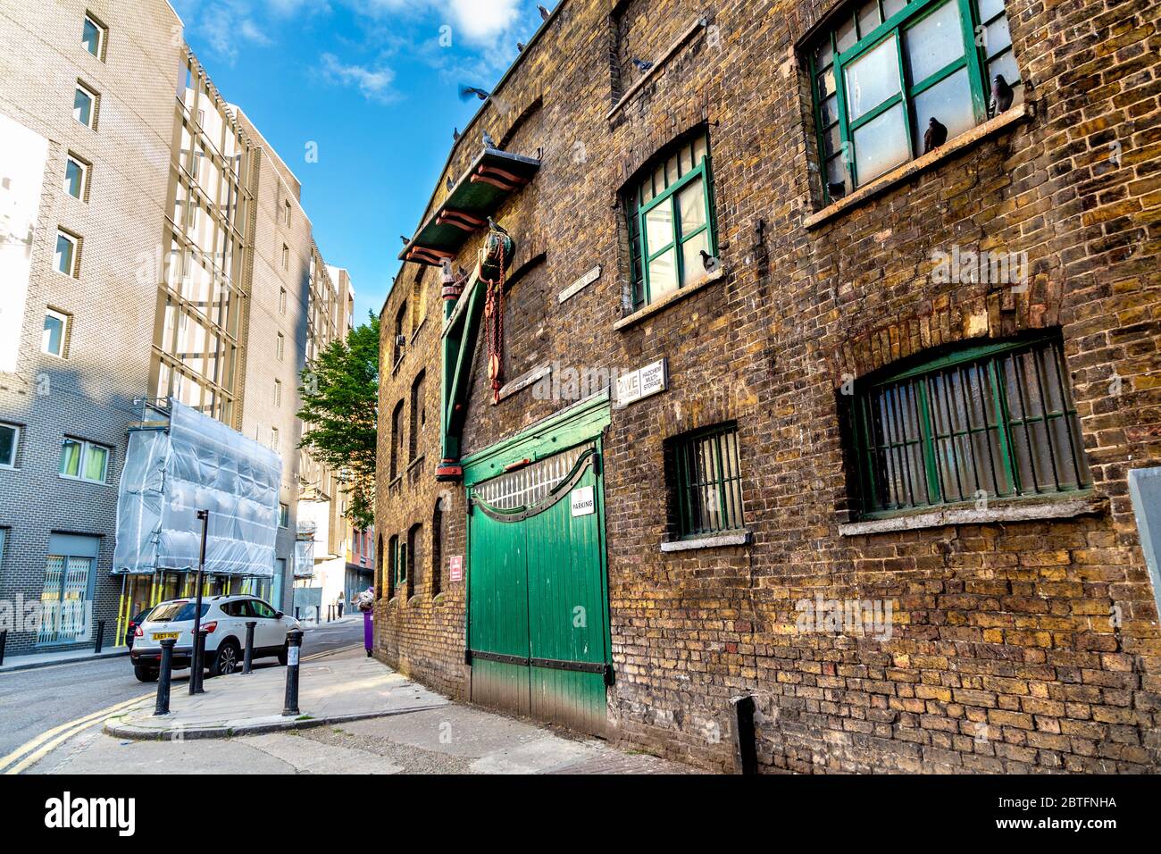 Außenansicht der Whitechapel Bell Foundry, Seite des Gebäudes, London, Großbritannien Stockfoto