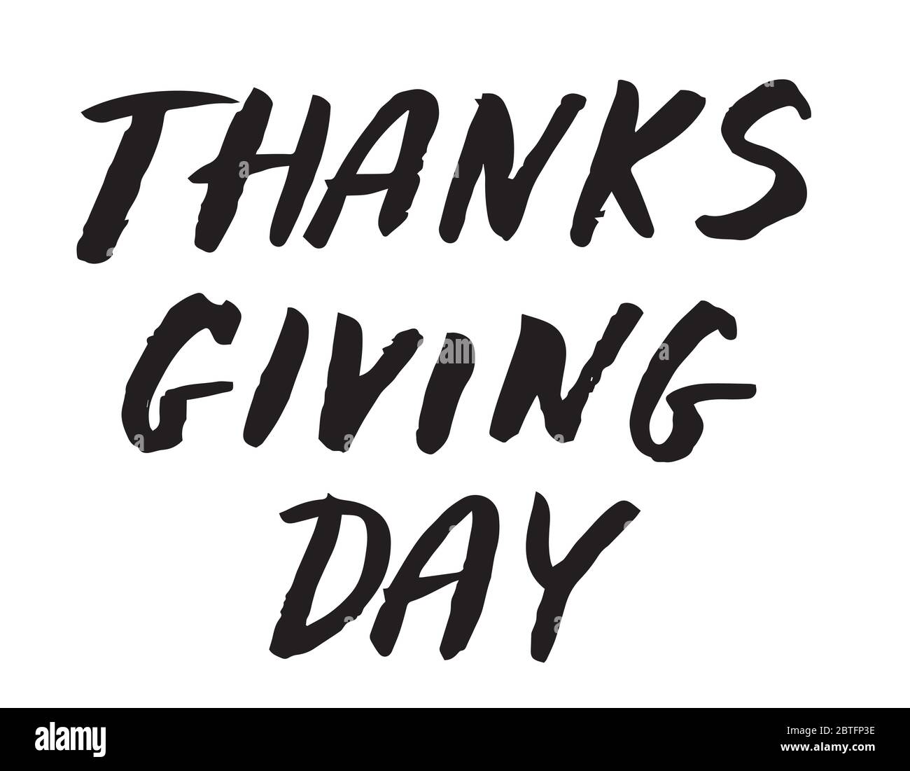 Danke, Thanksgiving Tag Schriftzug Zeichen. Handgeschriebener Stil. Design für Grußkarte oder Poster Stock Vektor