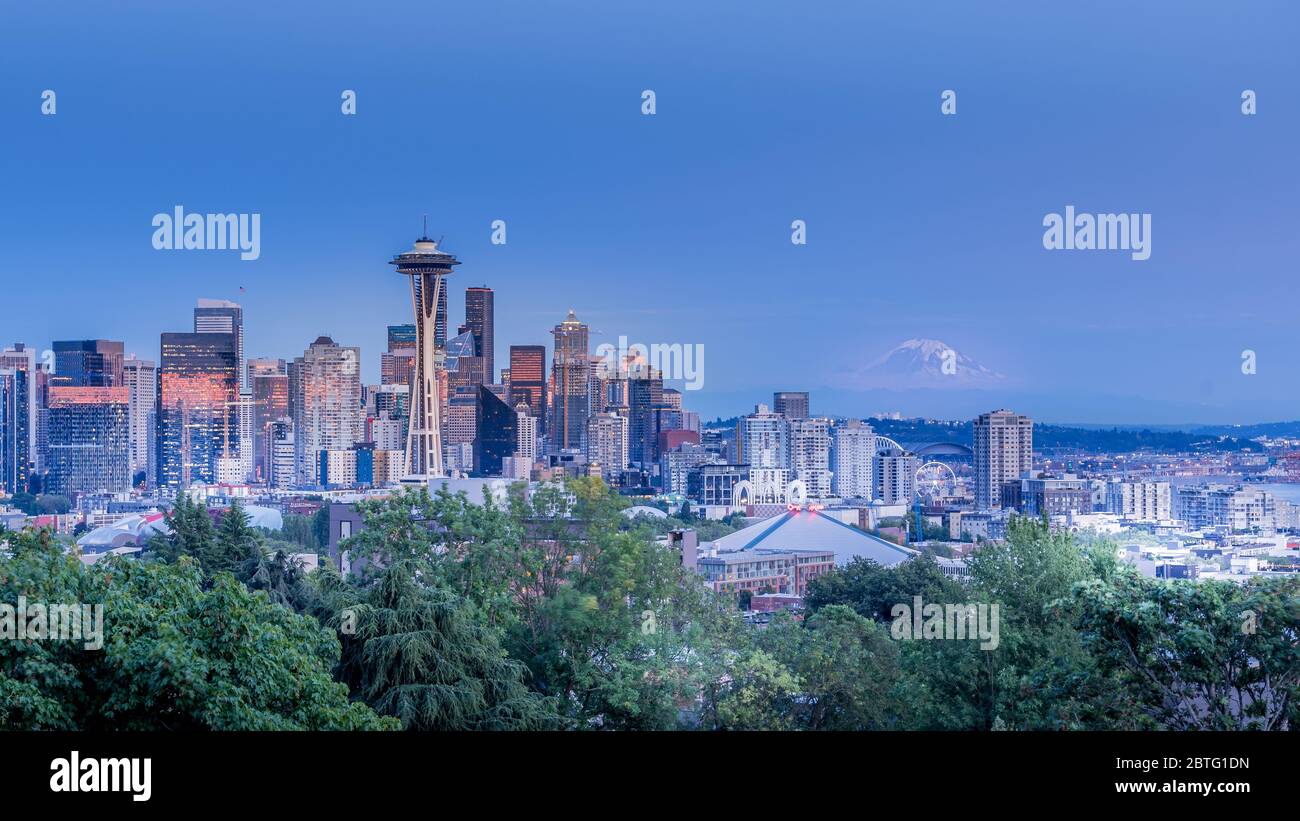 Blick auf Seattle vom Kerry Park Stockfoto