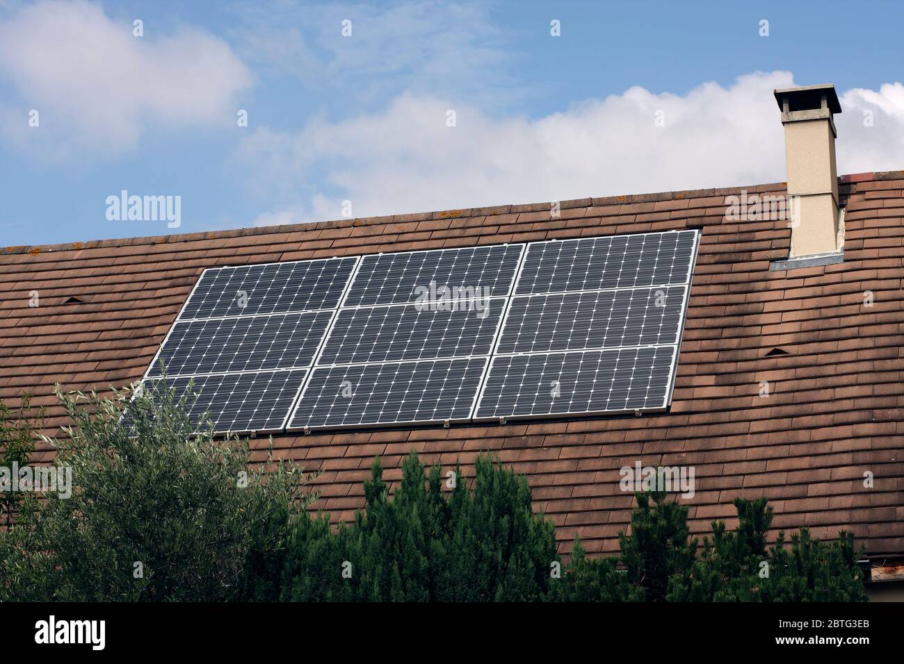 Solarzellen, Haus, Bretigny sur Orge, Frankreich Stockfoto