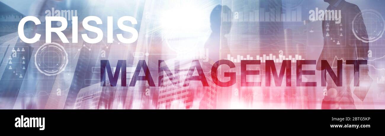 Krisenmanagement-Banner. Lösung Crisis Identity Planning Konzept. Stockfoto