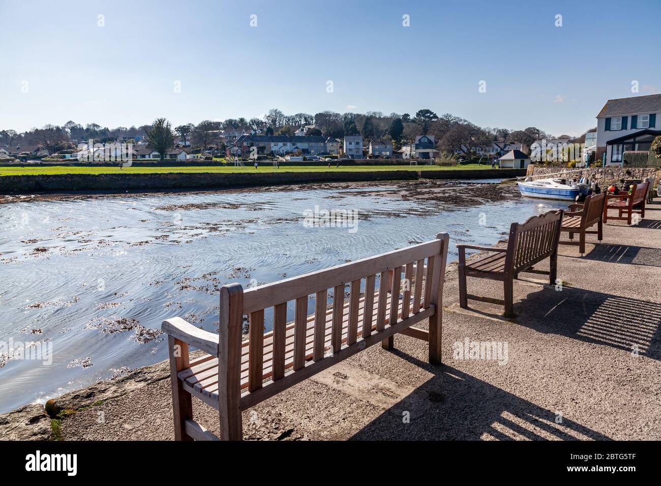 Das malerische Dorf am Fluss Mylor Bridge Cornwall England Großbritannien Stockfoto