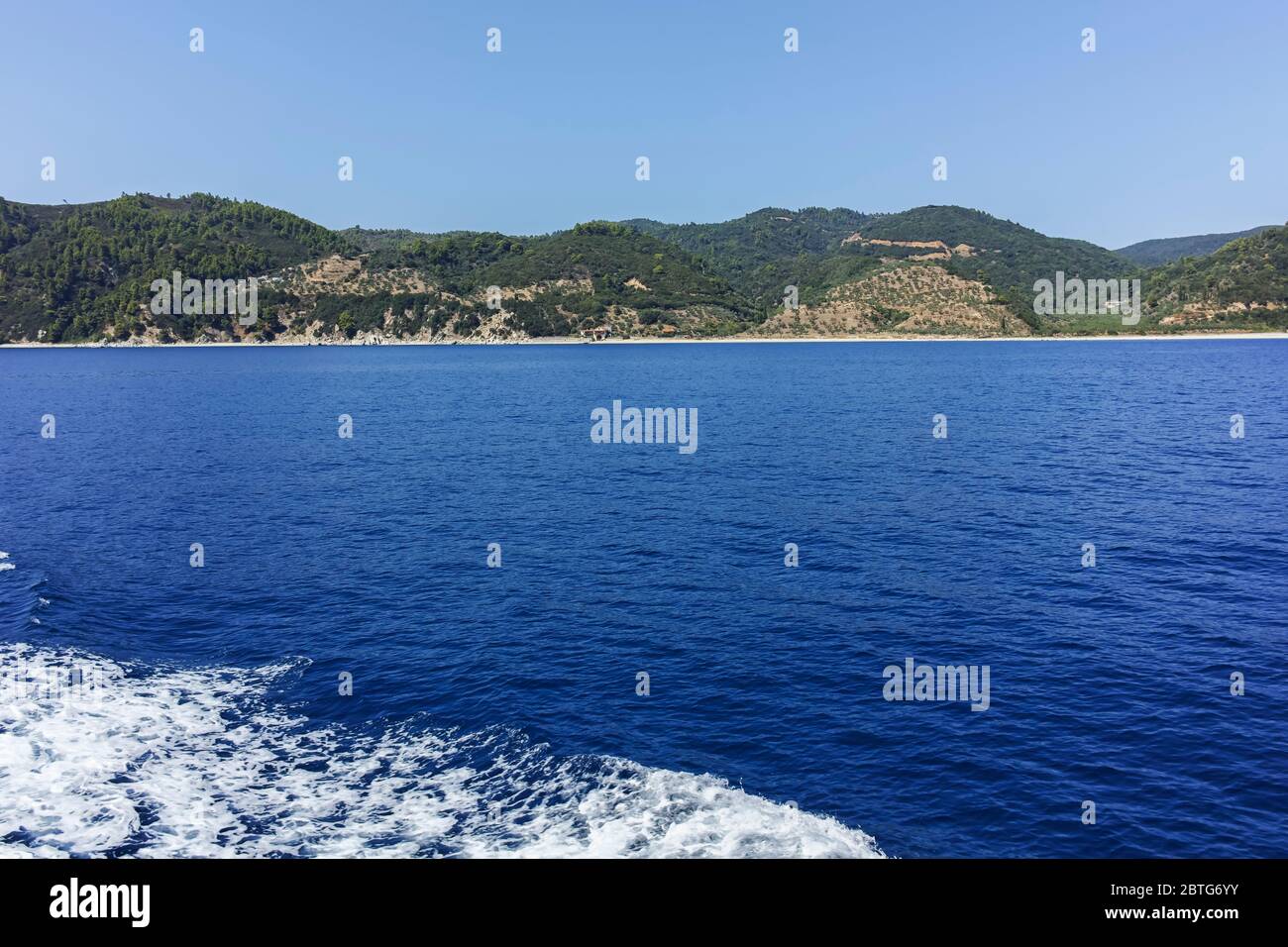 Landschaft auf dem Berg Athos in Autonomen monastischen Zustand des Heiligen Berg, Chalkidiki, Griechenland Stockfoto