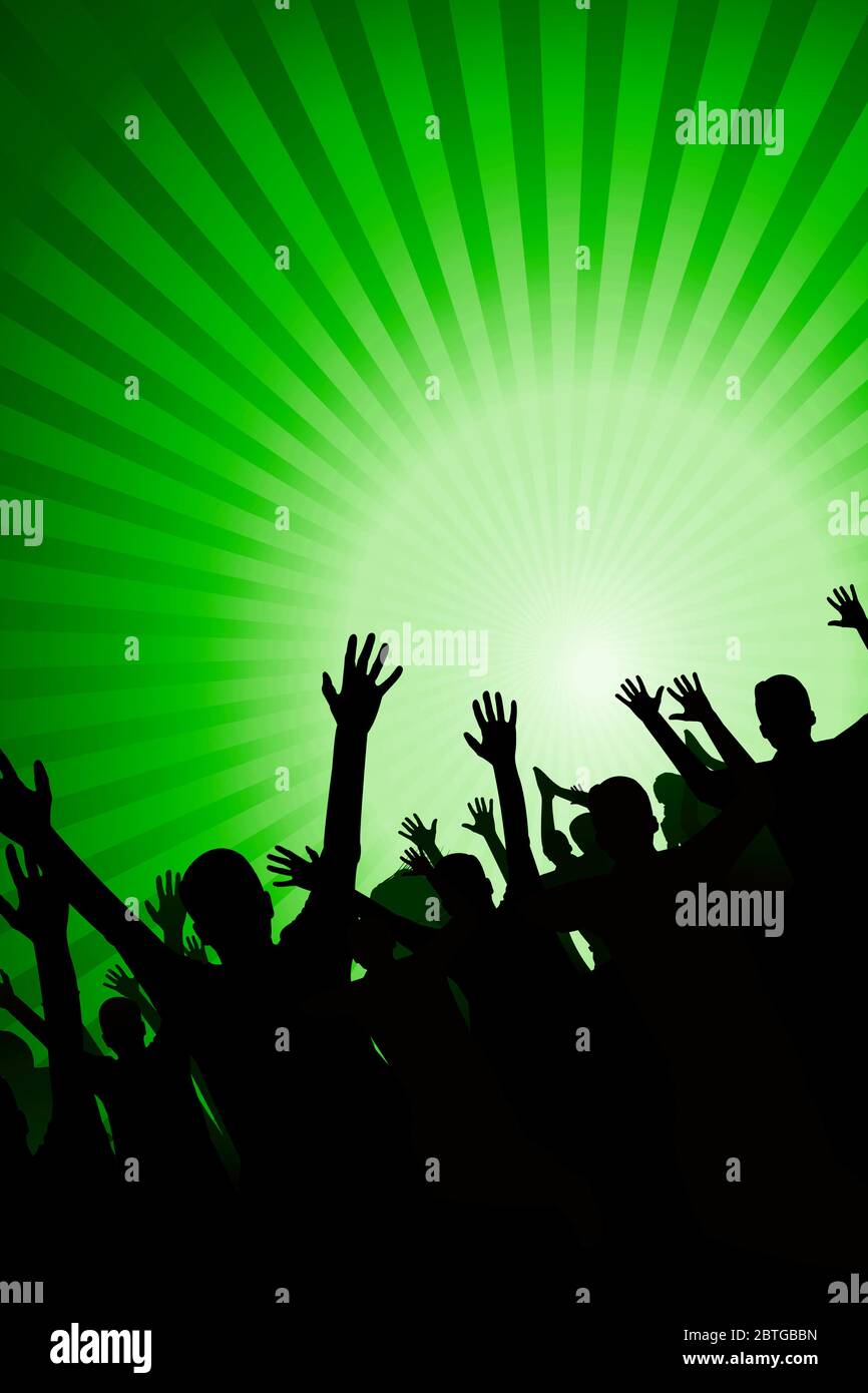 Hände in der Luft angehoben - Party-Konzept Stockfoto