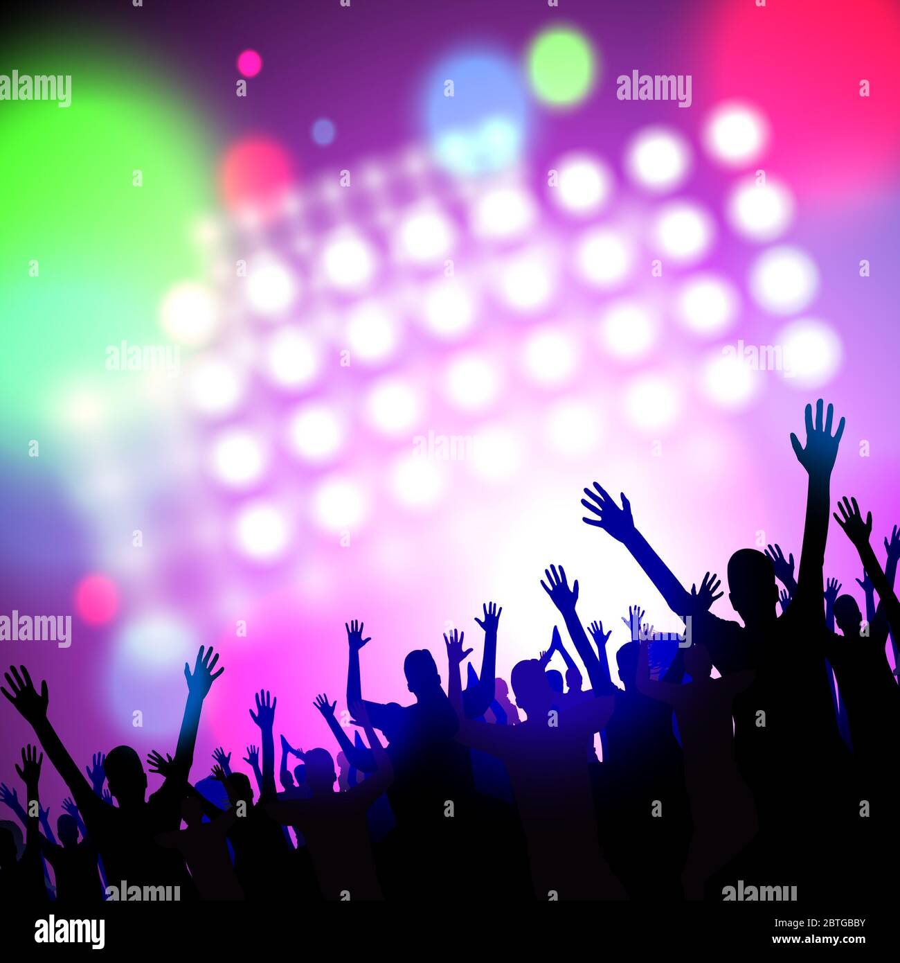 Hände in der Luft angehoben - Party-Konzept Stockfoto