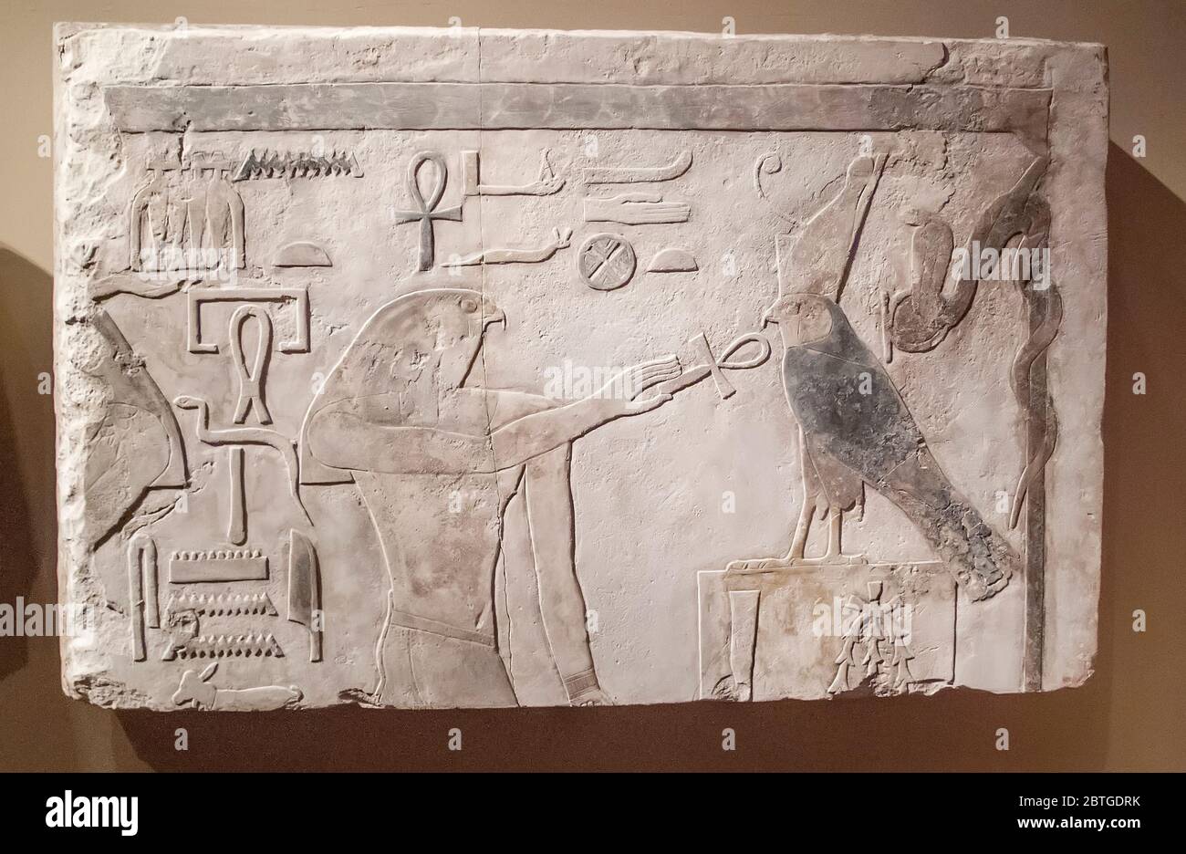 Alte ägyptische Reliefkunst im Metropolitan Museum of Art (MET) New York, USA Stockfoto