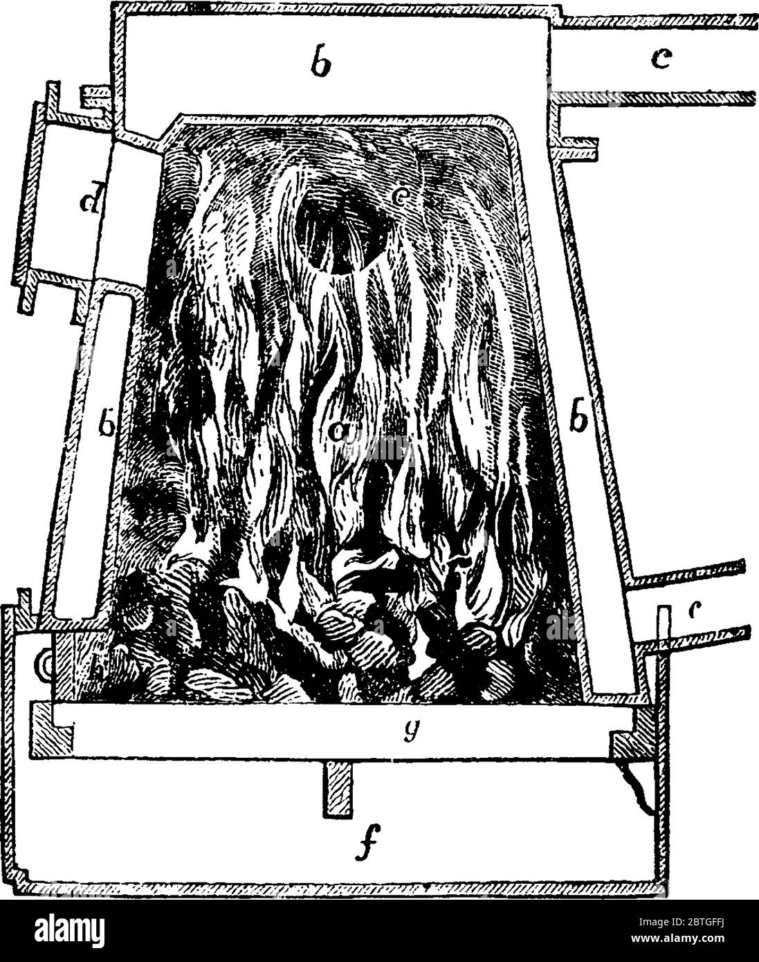 Rogers's Conical Boiler, gibt Wärme für eine lange Zeit, fast 15 bis 20 Stunden, für die Heizung Gruben und kleine Stücke, Vintage-Linie Zeichnung oder Gravur verwendet Stock Vektor