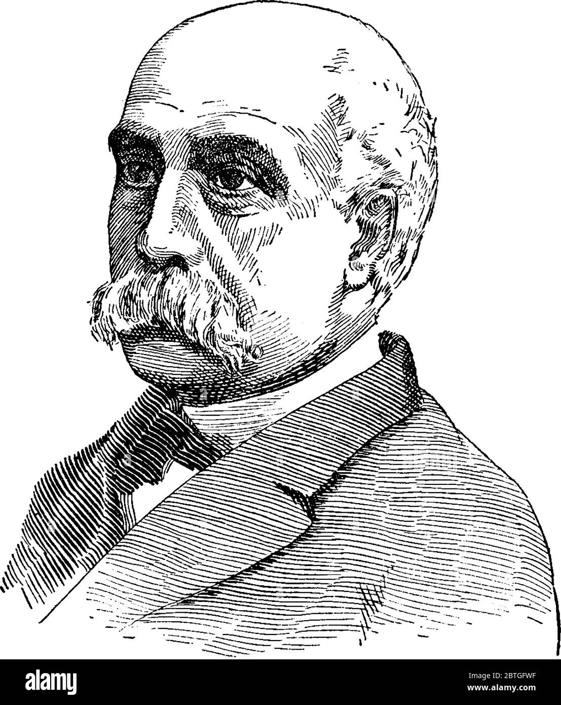 Francesco Crispi ein italienischer Politiker, VintageLinienzeichnung