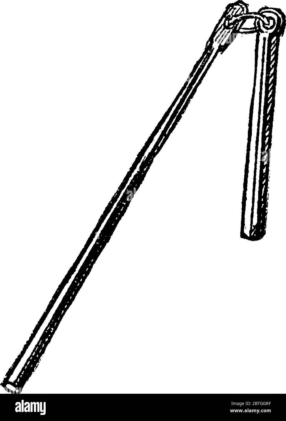 Schlegel ein Instrument hat eine lange, zweihändige Infanteriewaffe mit einem zylindrischen Kopf, und auch eine kürzere Waffe mit einem runden Metall Schlagkopf, verwendet f Stock Vektor