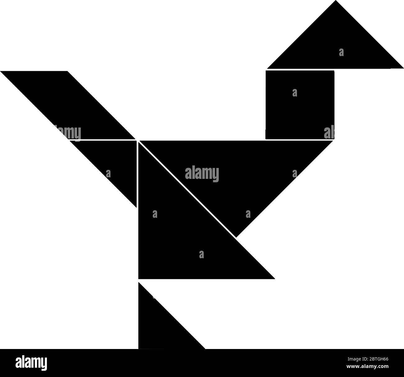 Dieses Tangram stellt Kormoran, Tangrams gibt den Studenten die Möglichkeit, eine manipulative Menge zu verwenden, um Verständnis von geometrischen Ideen und zu konstruieren Stock Vektor
