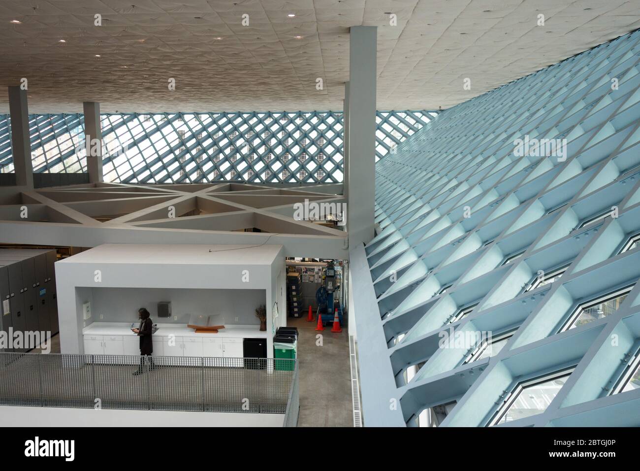 Die Seattle Public Library, Central Library, in Seattle, Washington, USA. Stockfoto