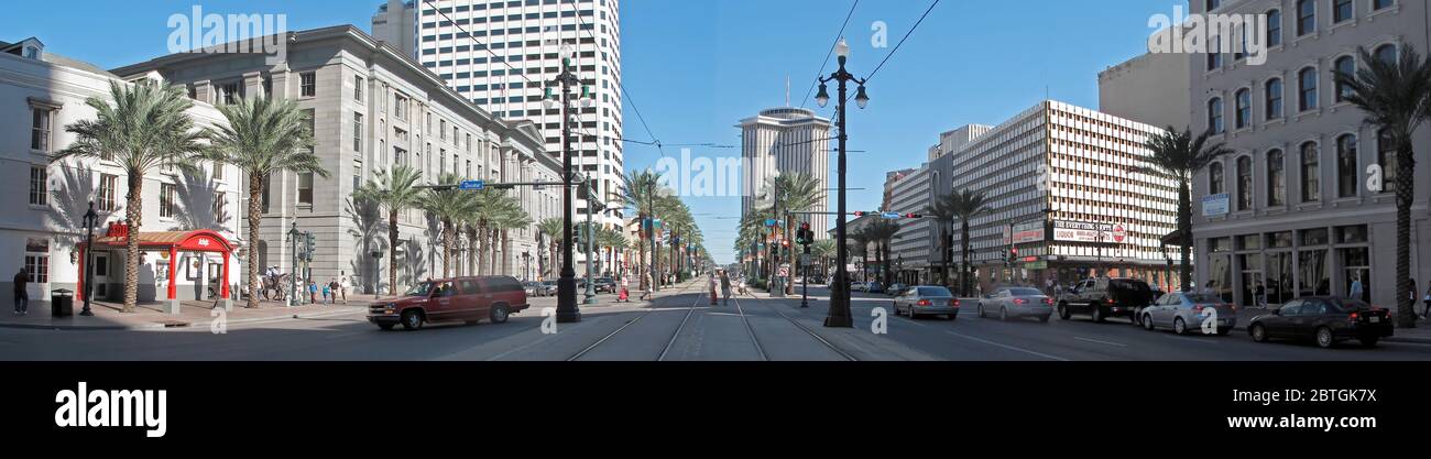 Panorama Canal Street, New Orleans, Louisiana, USA Stockfoto