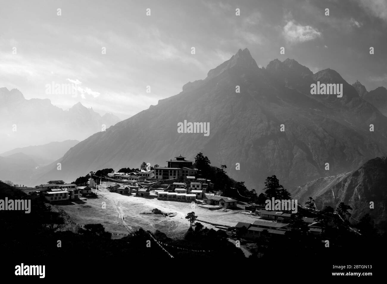 Himalaya-Dorf Tengboche in nepal Stockfoto
