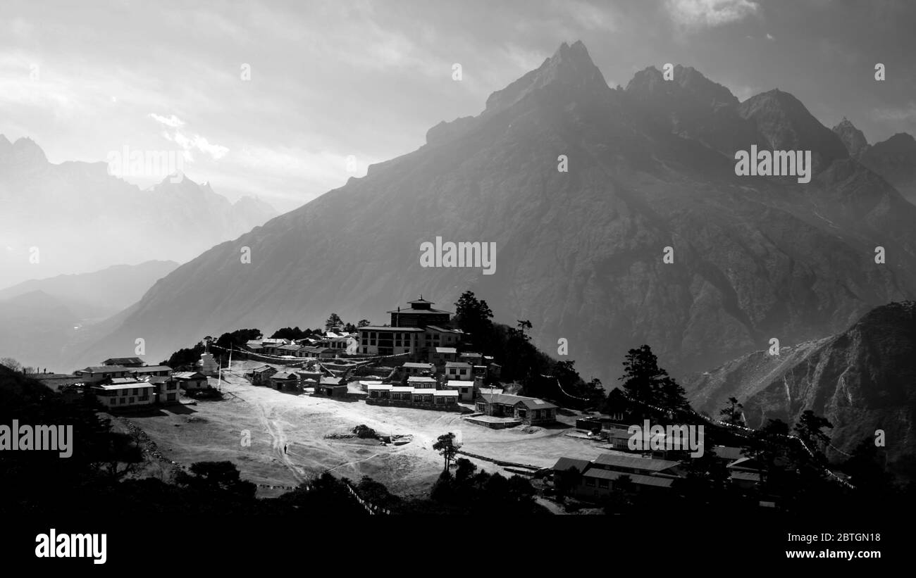 Himalaya-Dorf Tengboche in nepal Stockfoto