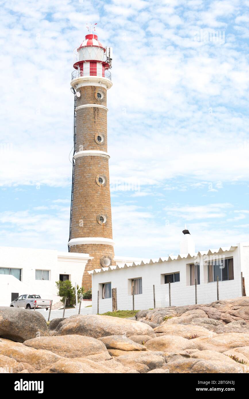 Cabo Polonio, Rocha / Uruguay; 30. Dezember 2018: Wunderschöner Leuchtturm, uruguayisches Nationaldenkmal Stockfoto