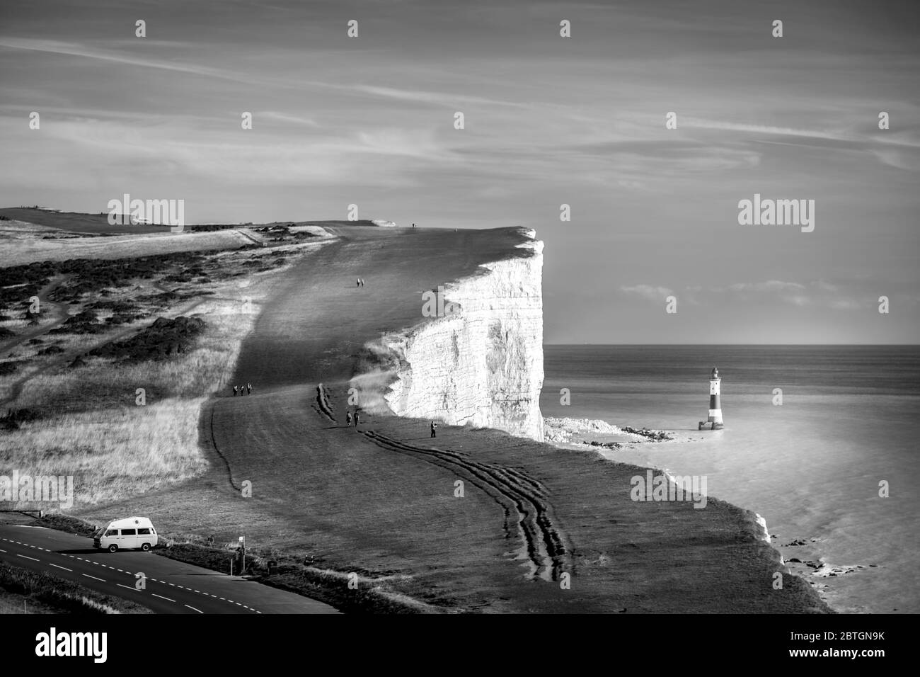 Spaziergänger am Birling GAP Stockfoto