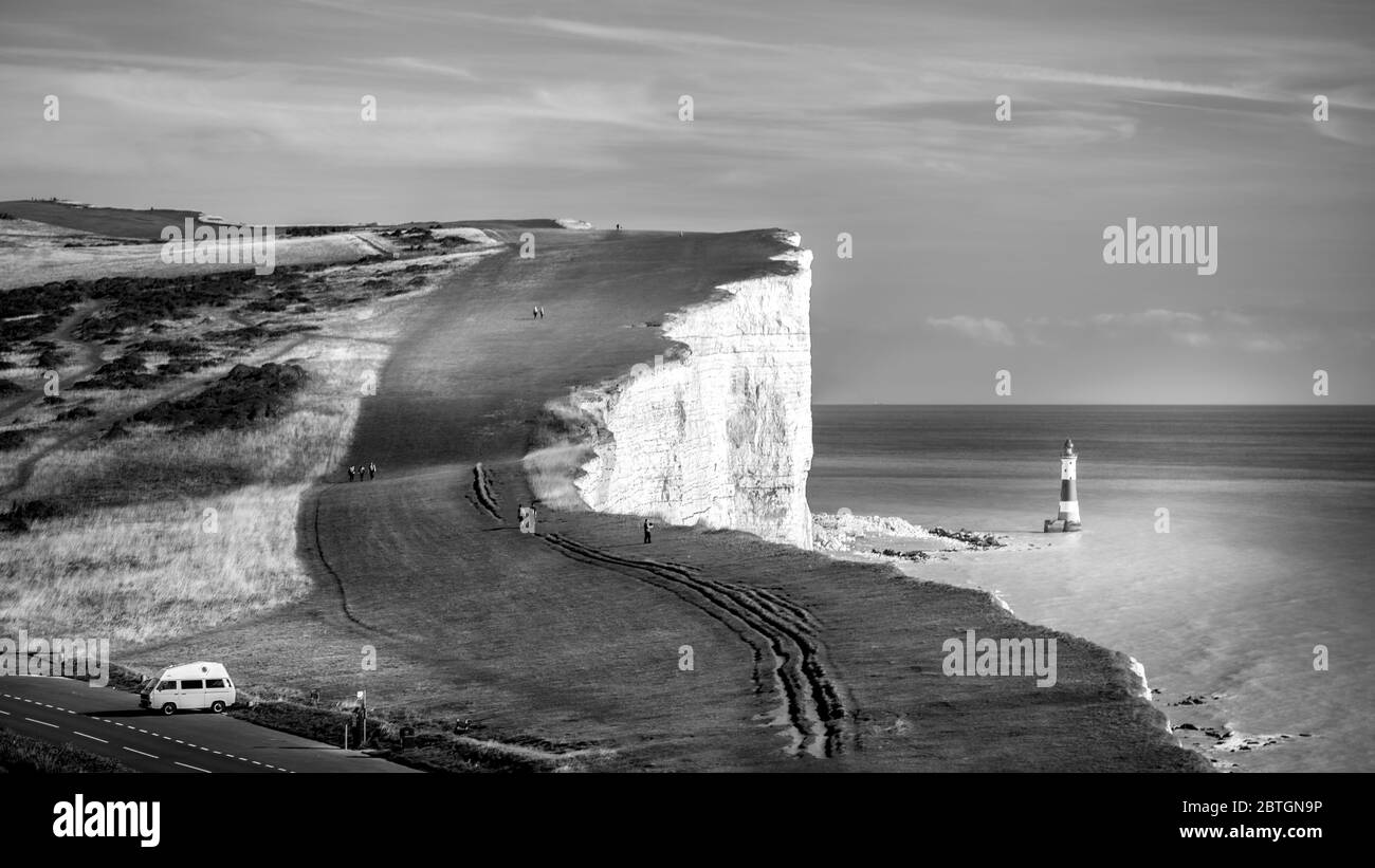 Spaziergänger am Birling GAP Stockfoto