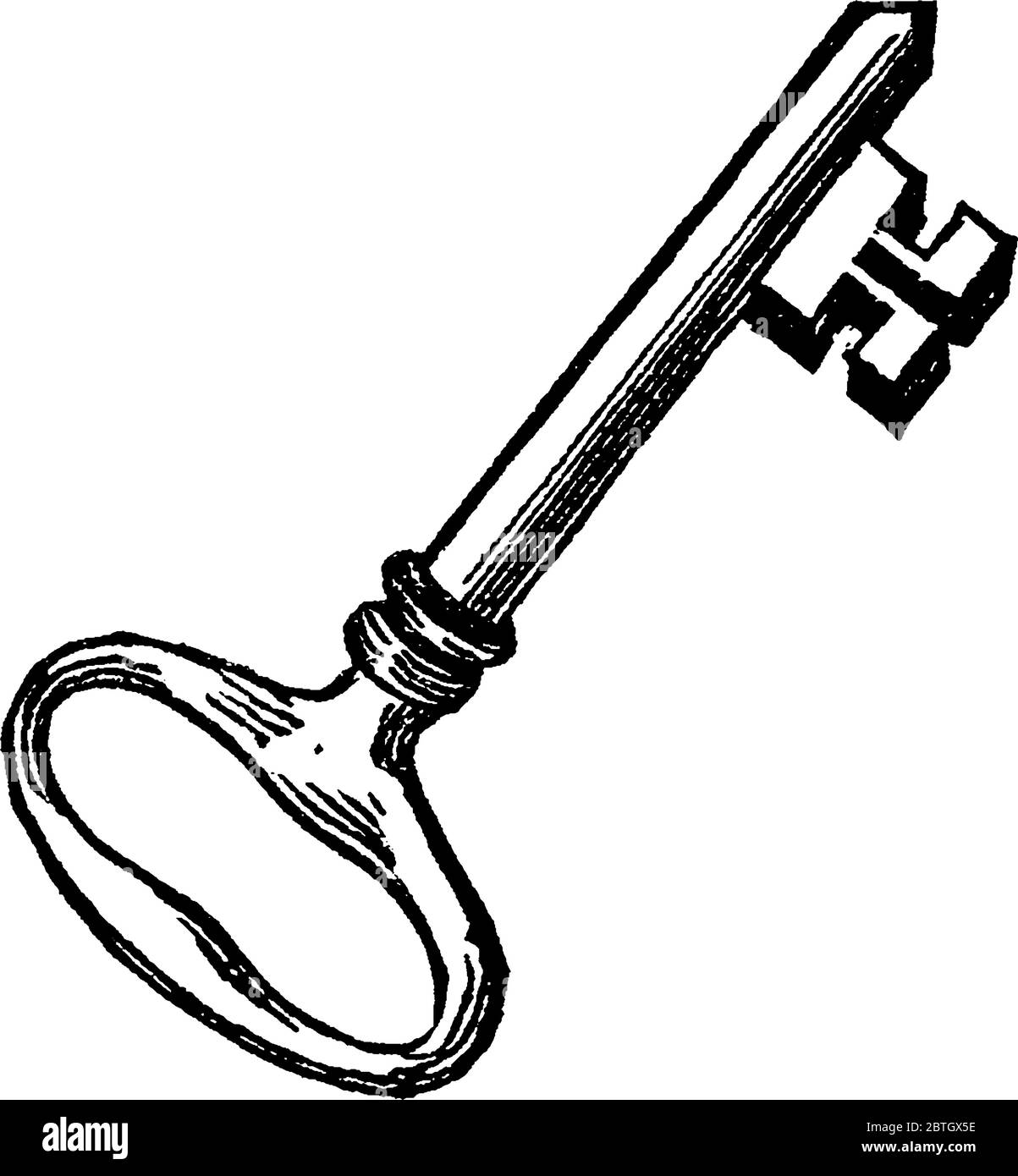 Ein Instrument, das zum Schließen oder Öffnen eines Schlosses dient. Wenn eine Tür, Schublade oder ein Koffer mit einem Schlüssel verschlossen ist, gibt es keinen Raum für Diebstahl, wie andere Leute mit Stock Vektor