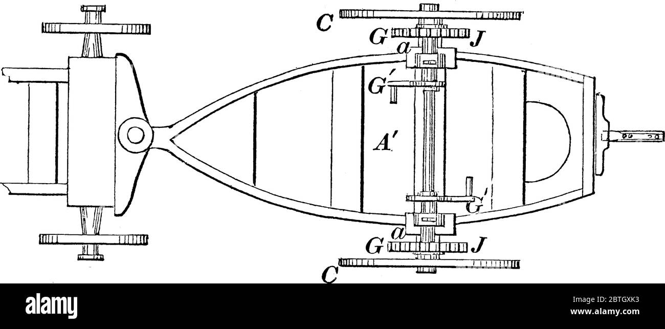 Draufsicht eines Schließmechanismus, bei dem zwei Körper mit Hilfe eines Schlüssels, einer Vintage-Strichzeichnung oder einer Gravurdarstellung miteinander verriegelt sind. Stock Vektor