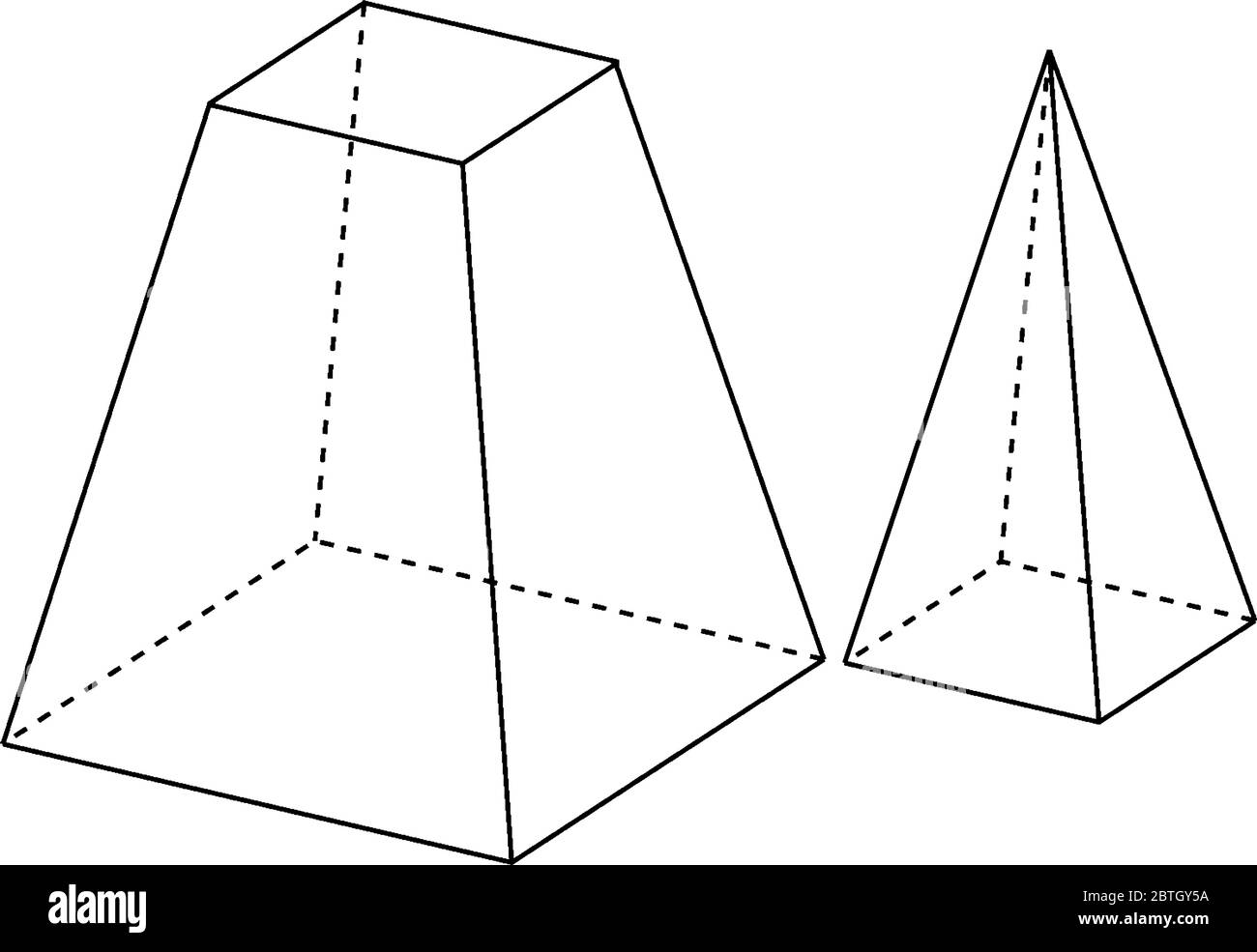 Es gibt zwei rechteckige Formen, die aussehen, wie es insgesamt ein, aber durch Schneiden fast in der Nähe von Mitte unterteilt es in zwei Formen, Vintage-Linie drawi Stock Vektor