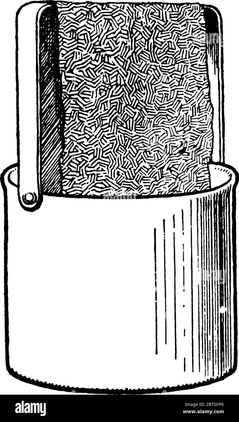 Ein selbst gemachtes Luftbefeuchter in einer Schüssel, Vintage-Strichzeichnung oder Gravur Illustration. Stock Vektor