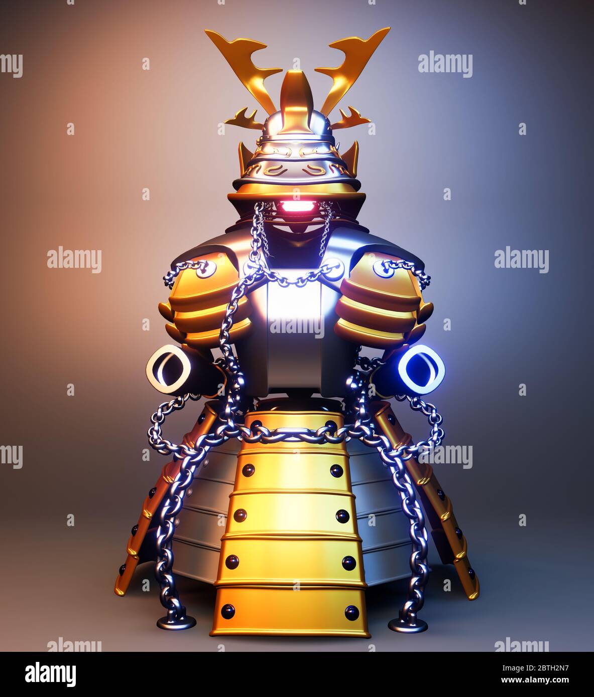 Bushido-Rüstung - Samurai Krieger Rüstung Japanischer Stil .3D Rendering Stockfoto