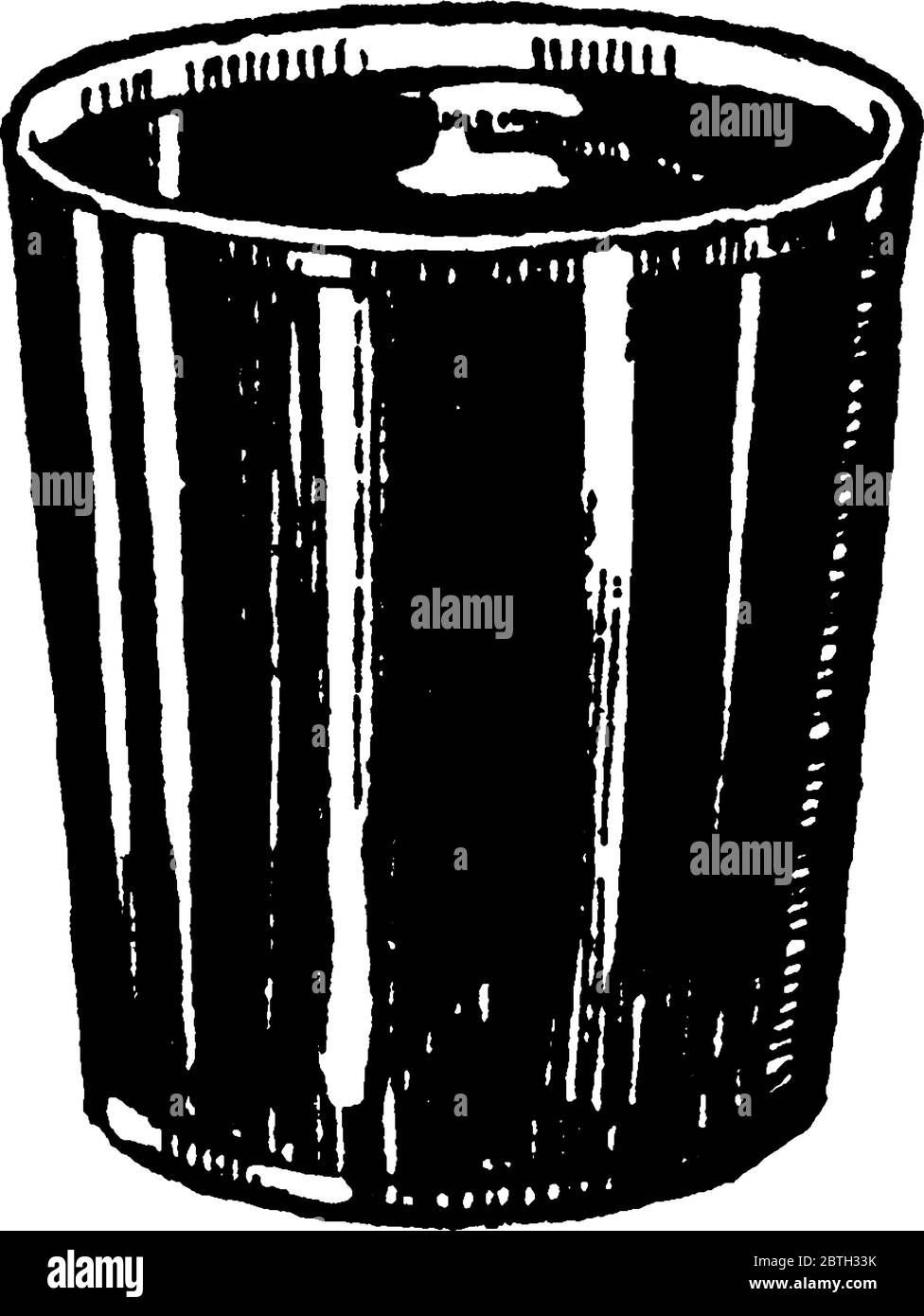 Abbildung zeigt einen Behälter voll Weinstock und aus Glas, Vintage-Strichzeichnung oder Gravur Illustration. Stock Vektor