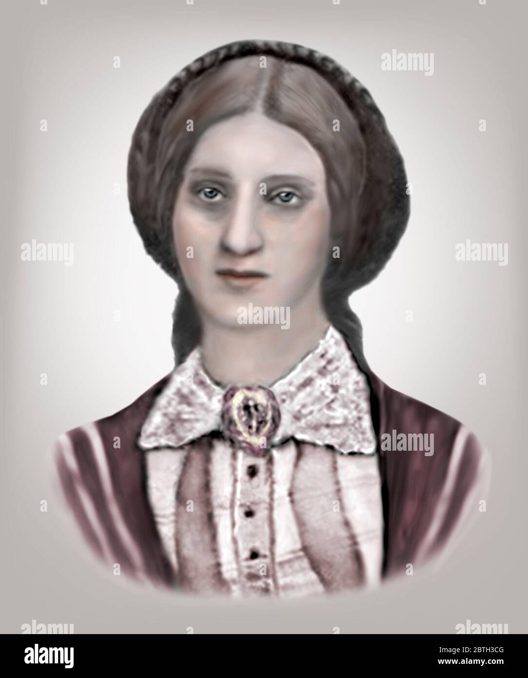 Mrs Isabella Mary Beeton 1836-1865 Englische Journalistin Autorin Künstlerimpression auf der Grundlage einer früheren Illustration Stockfoto
