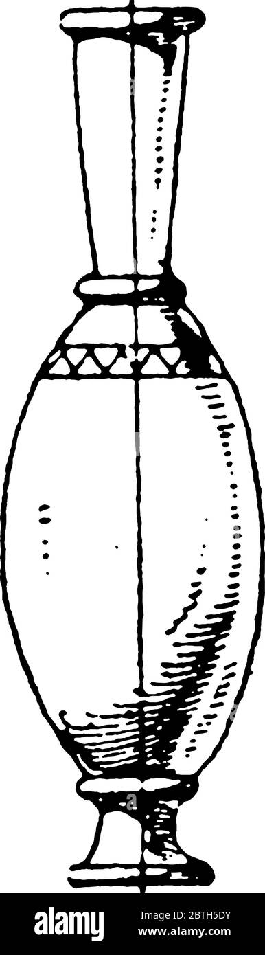 Diese persische Flasche ist 19. Jahrhundert qajar Dynastie Design aus Bronze. Körper ist elliptische Form mit zarten Gravur, Vintage-Linie Zeichnung oder Stock Vektor