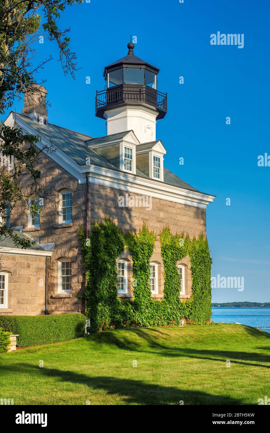 Morgan Point Lighthouse in Connecticut, Stockfoto