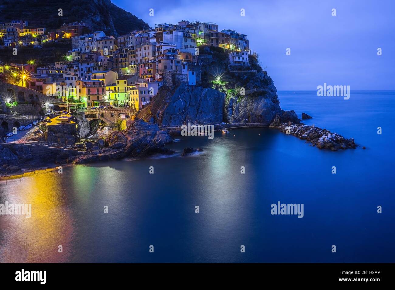 Blaue Stunde @ 5 Terre Stockfoto