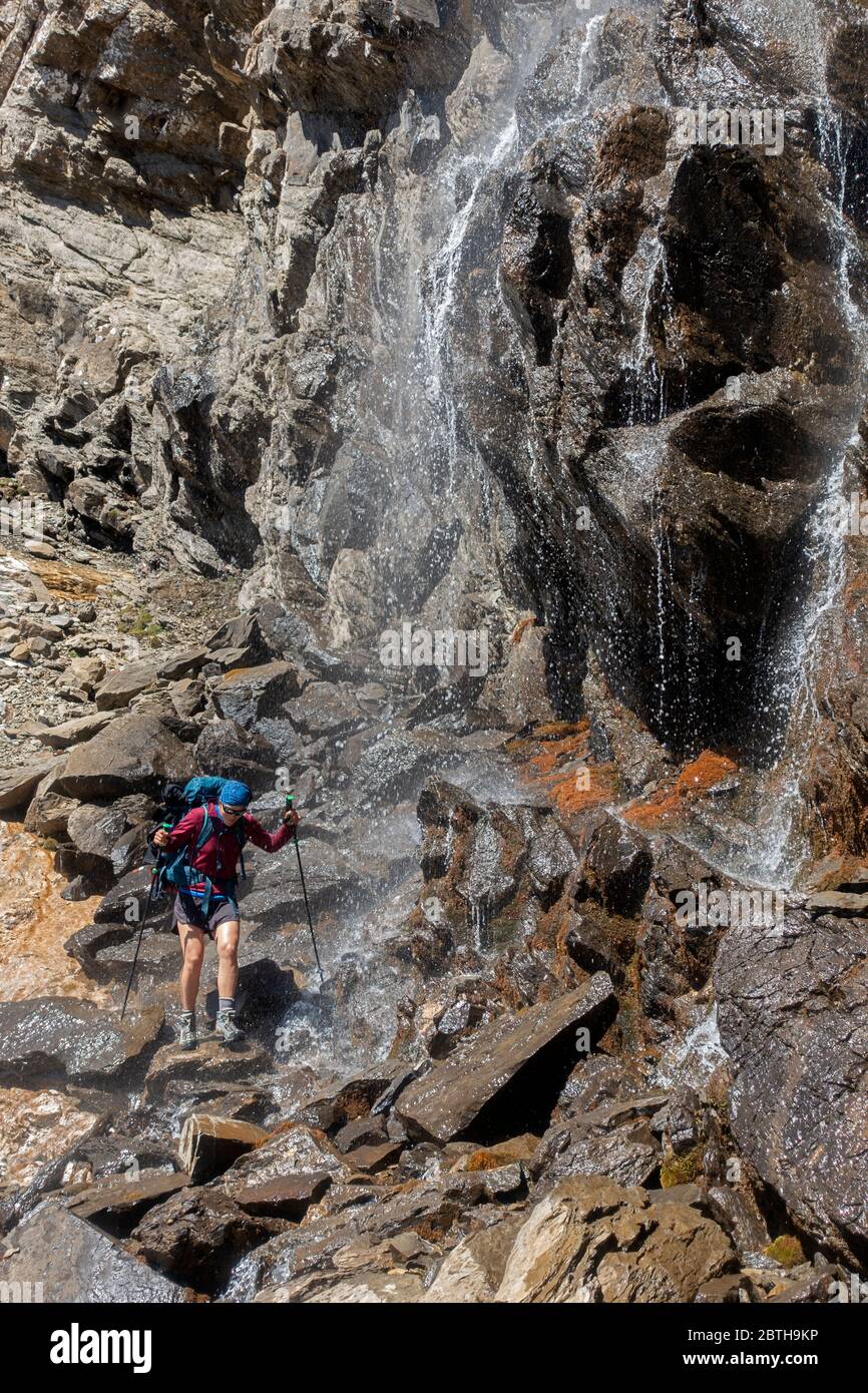 Frauen Trekking im Ordesa Nationalpark.Pyrenäen.Spanien Stockfoto