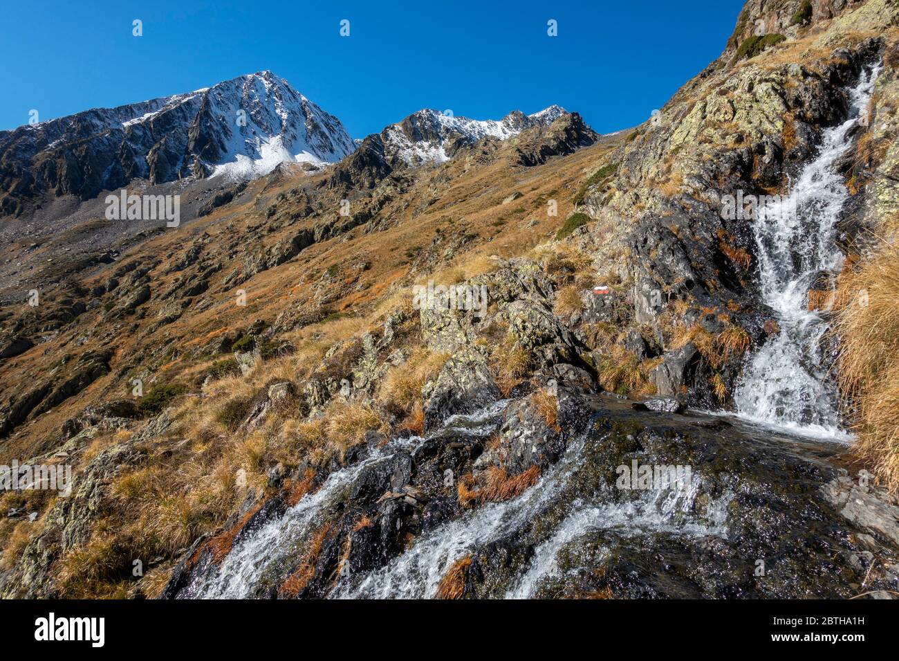 Comapedrosa Gipfel (2942m).höchster Gipfel in Andorra Stockfoto