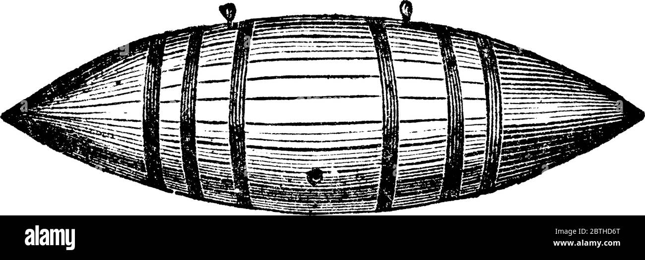 Percussion Torpedos in Form eines Doppelkegels, mit Schlagrohr um den Zylinder angeordnet so gebildet. Bei gewaltsamendem Kontakt werden sie explo Stock Vektor