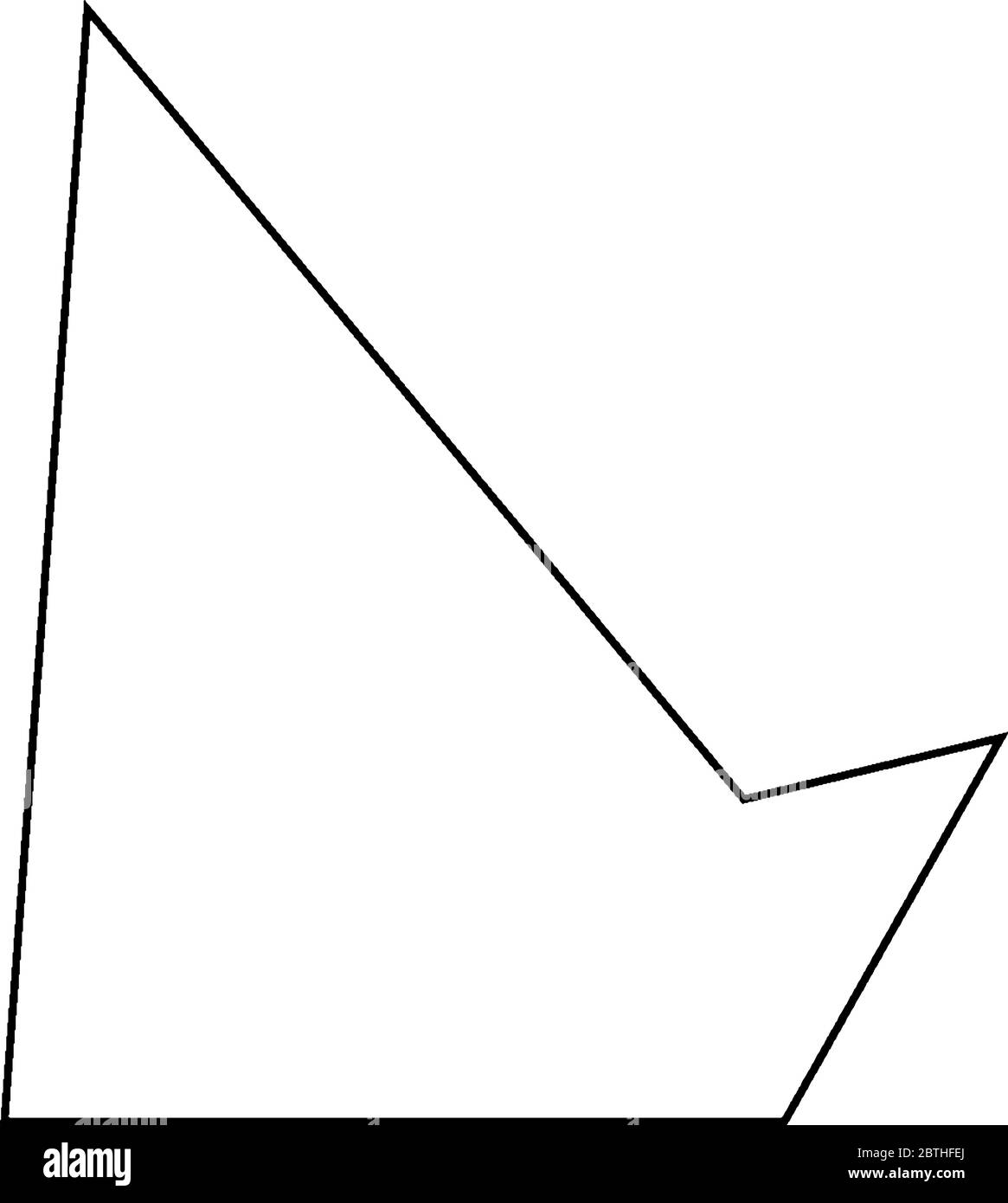 Fünfseitiges Polygon, alle Seiten sind ungleich in der Länge und Innenwinkel sind weniger als 180 Grad, Vintage-Linie Zeichnung oder Gravur Illustration. Stock Vektor