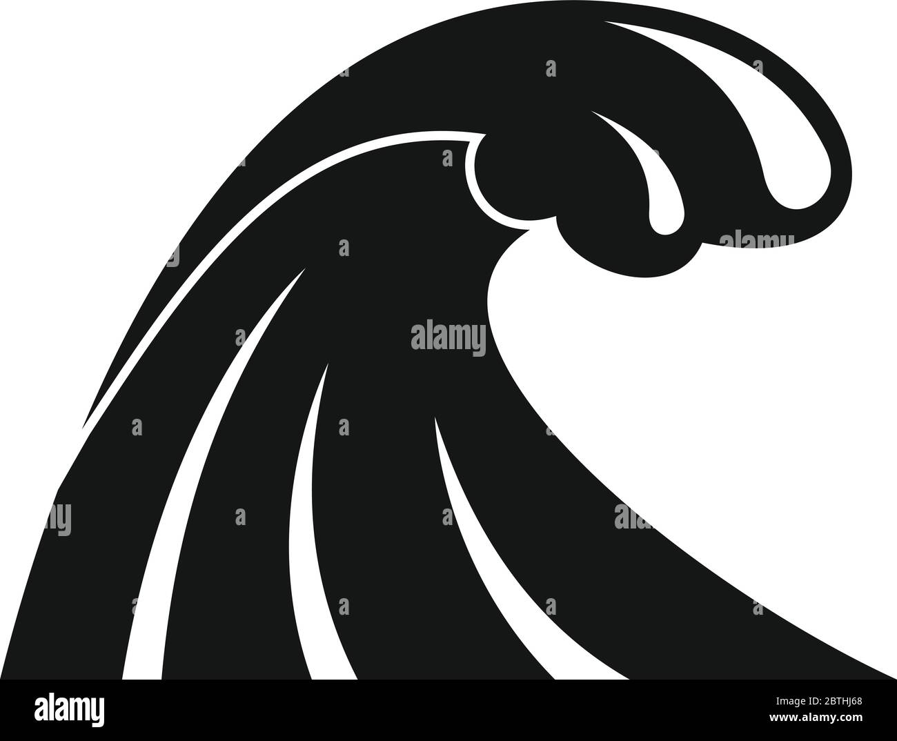 Symbol für Tsunami-Wellen-Überschwemmungen. Einfache Illustration von Tsunami-Welle Flutvektor Symbol für Web-Design isoliert auf weißem Hintergrund Stock Vektor